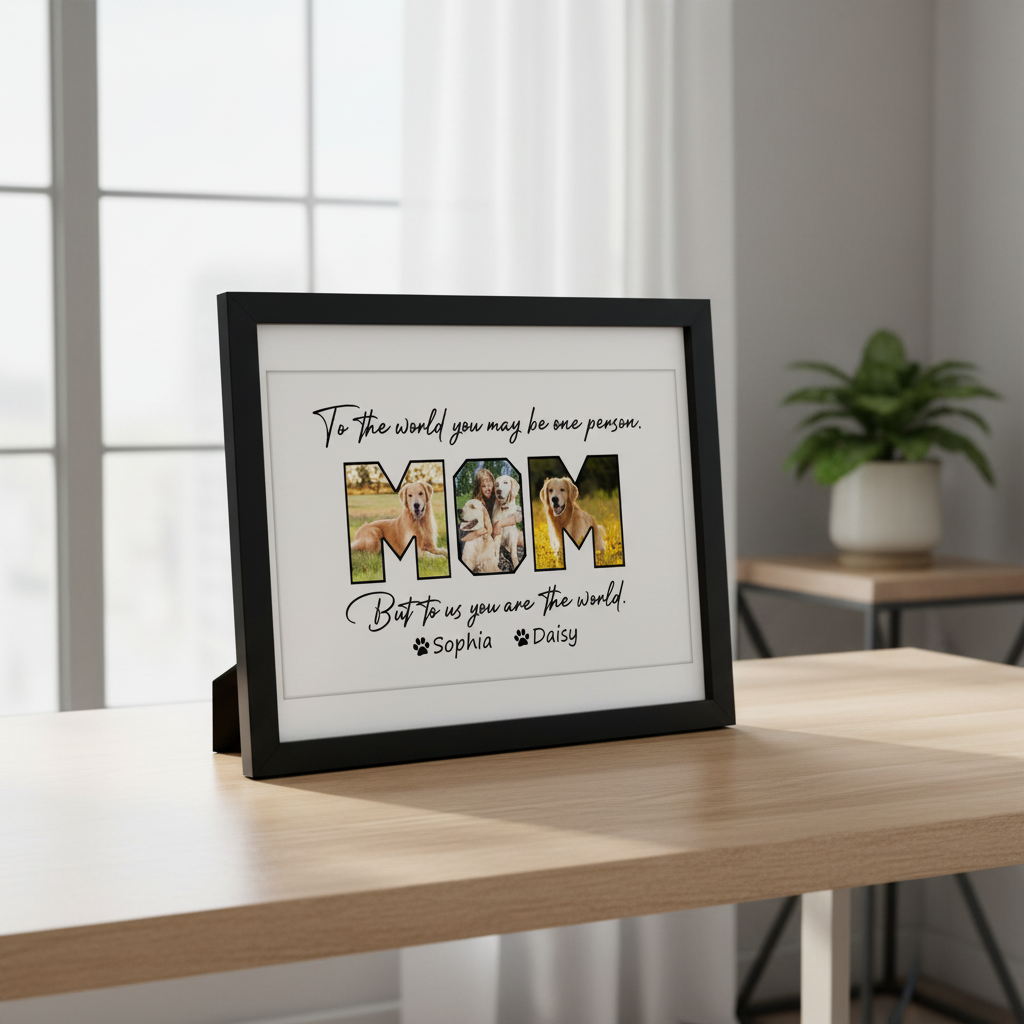 Custom Photo Happy Mother'S Day To Dog Mom Picture Frame SSEIL