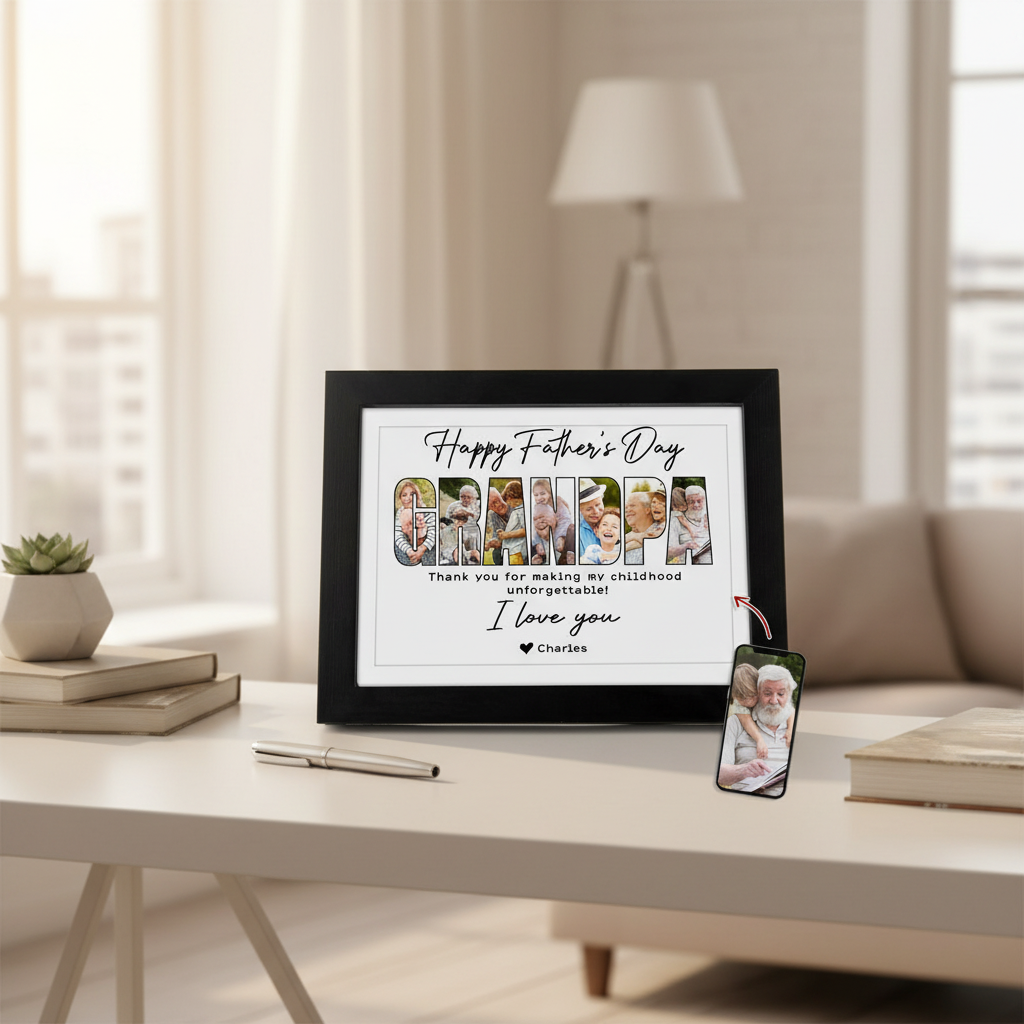 Custom Photo Happy Father'S Day Grandpa Picture Frame QYLLE