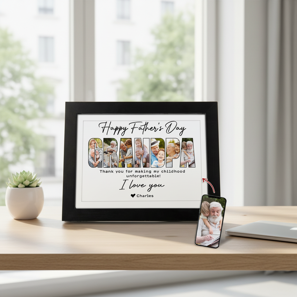 Custom Photo Happy Father'S Day Grandpa Picture Frame PKOQN