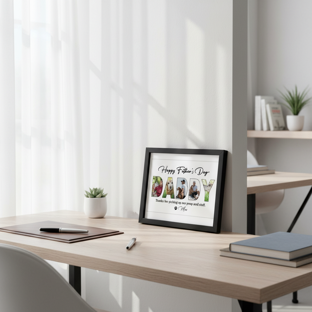 Happy Father'S Day, Dog Picture Frame, OS2IK