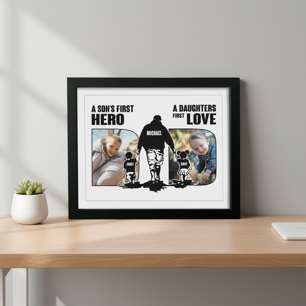 Custom Photo A Sons First Hero A Daughters First Love Picture Frame DJHYV