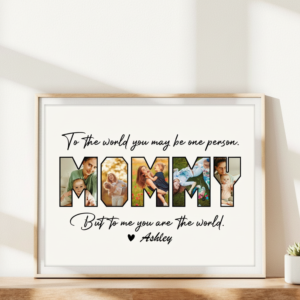 Custom Photo Happy Mother'S Day Mom To Us You Are The World Family Picture Frame 8K8VD