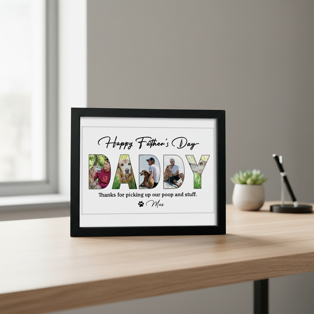 Happy Father'S Day, Dog Picture Frame, 6L7IT