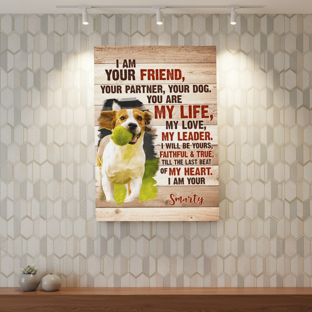 Custom Dog Photo I Am Your Dog Poster Canvas Picture Frame 9AOKM