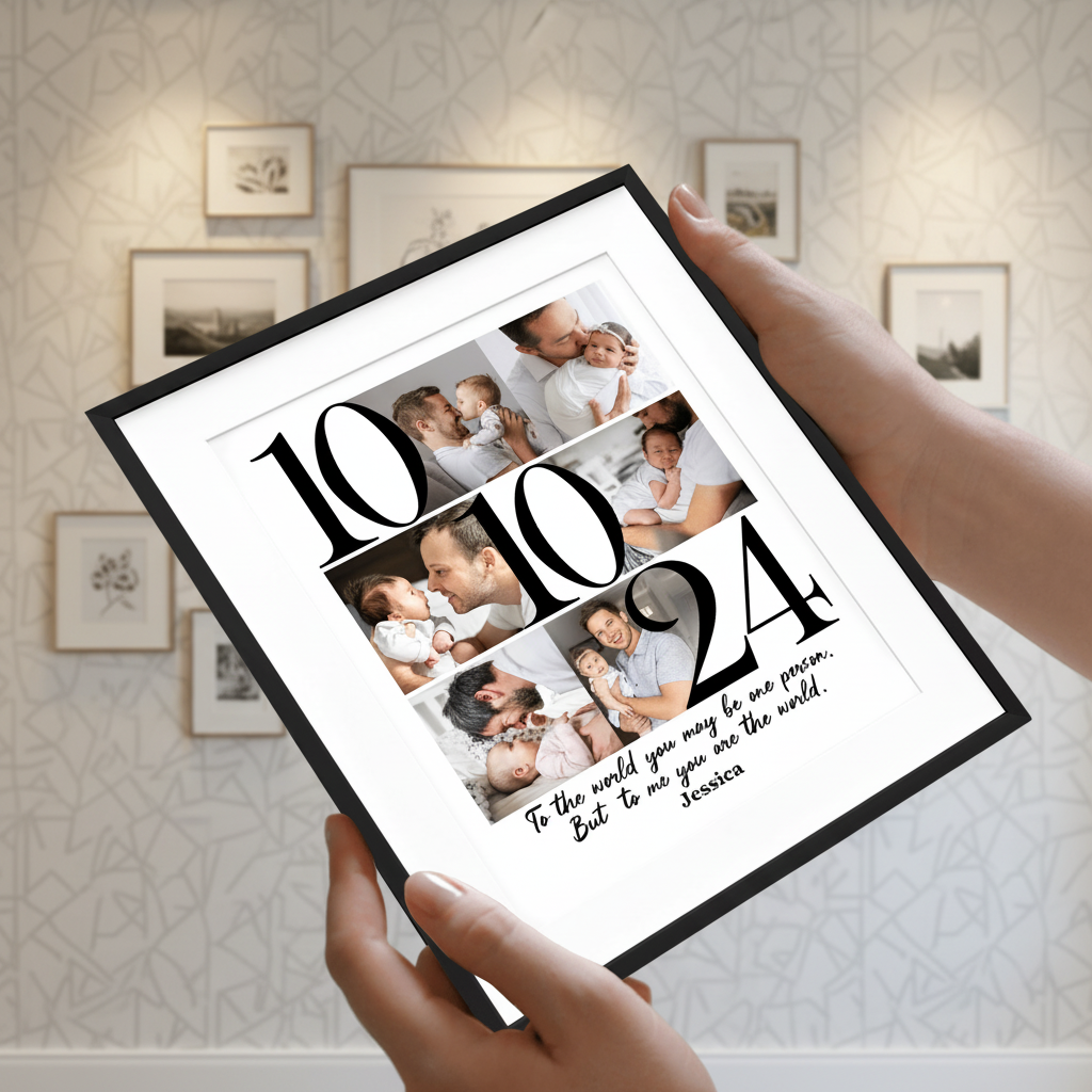 Custom Photo To Me You Are The World Father'S Day Picture Frame VLPM5