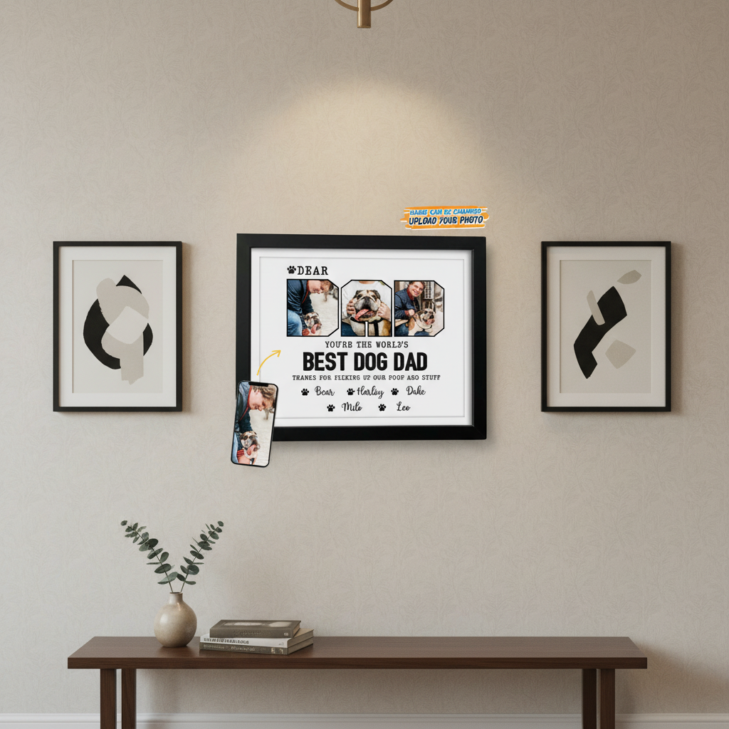 Custom Photo Happy Father'S Day Best Dog Dad Picture Frame 9W7E6