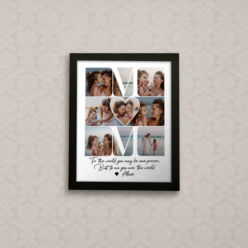 Custom Photo Mom - To Me You Are The World Picture Frame Ha75 4QW60