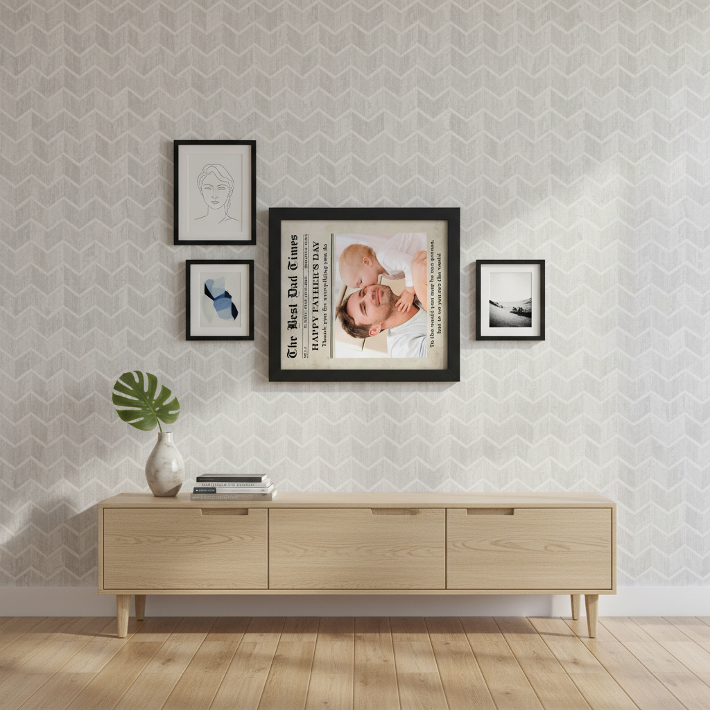 Custom Photo First Father'S Day Newspaper Picture Frame Lm32 S2JL6