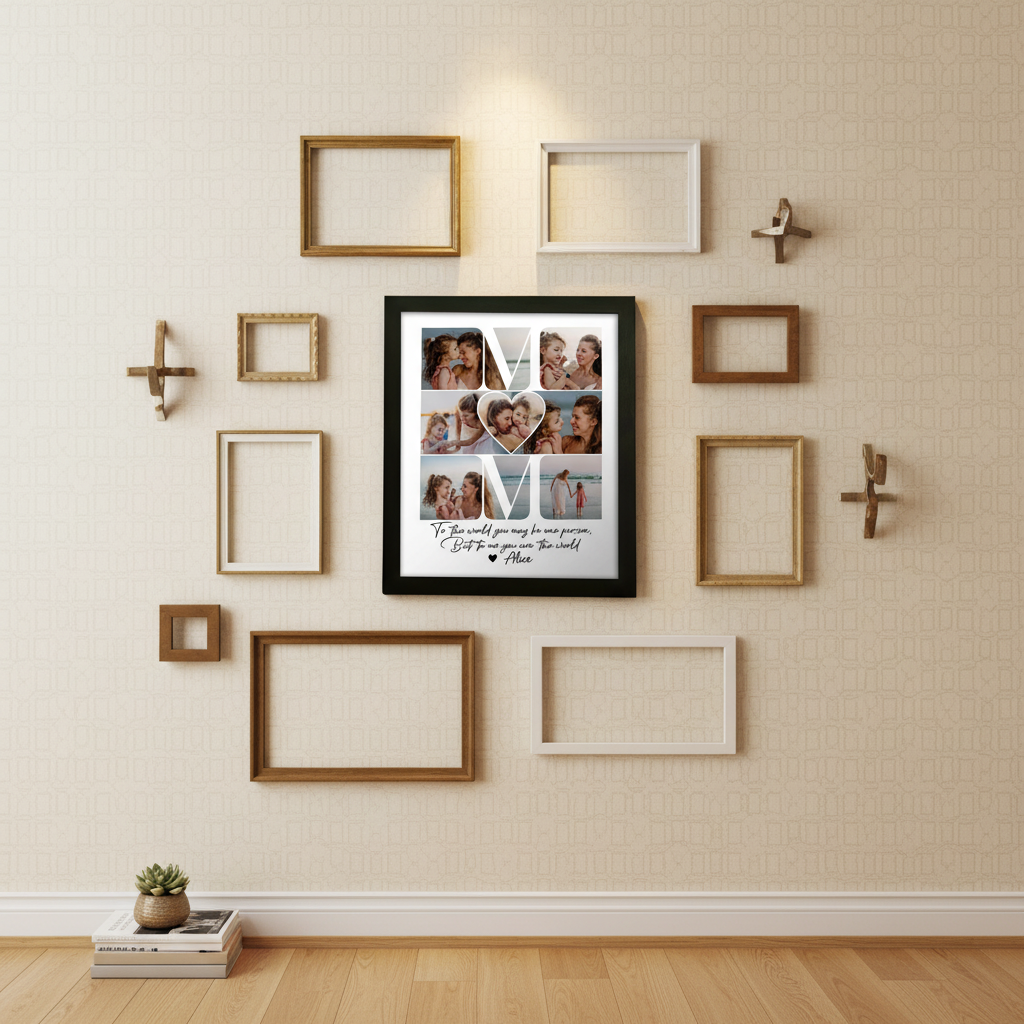 Custom Photo Mom - To Me You Are The World Picture Frame Ha75 WK7WS