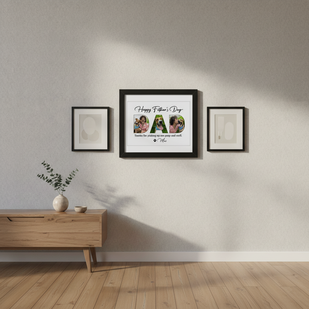 Happy Father'S Day, Dog Picture Frame, OS2IK