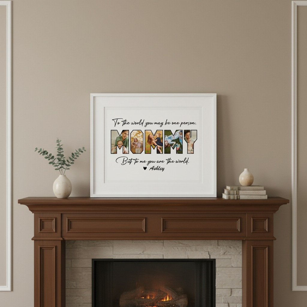 Custom Photo Happy Mother'S Day Mom To Us You Are The World Family Picture Frame 6Z8U8
