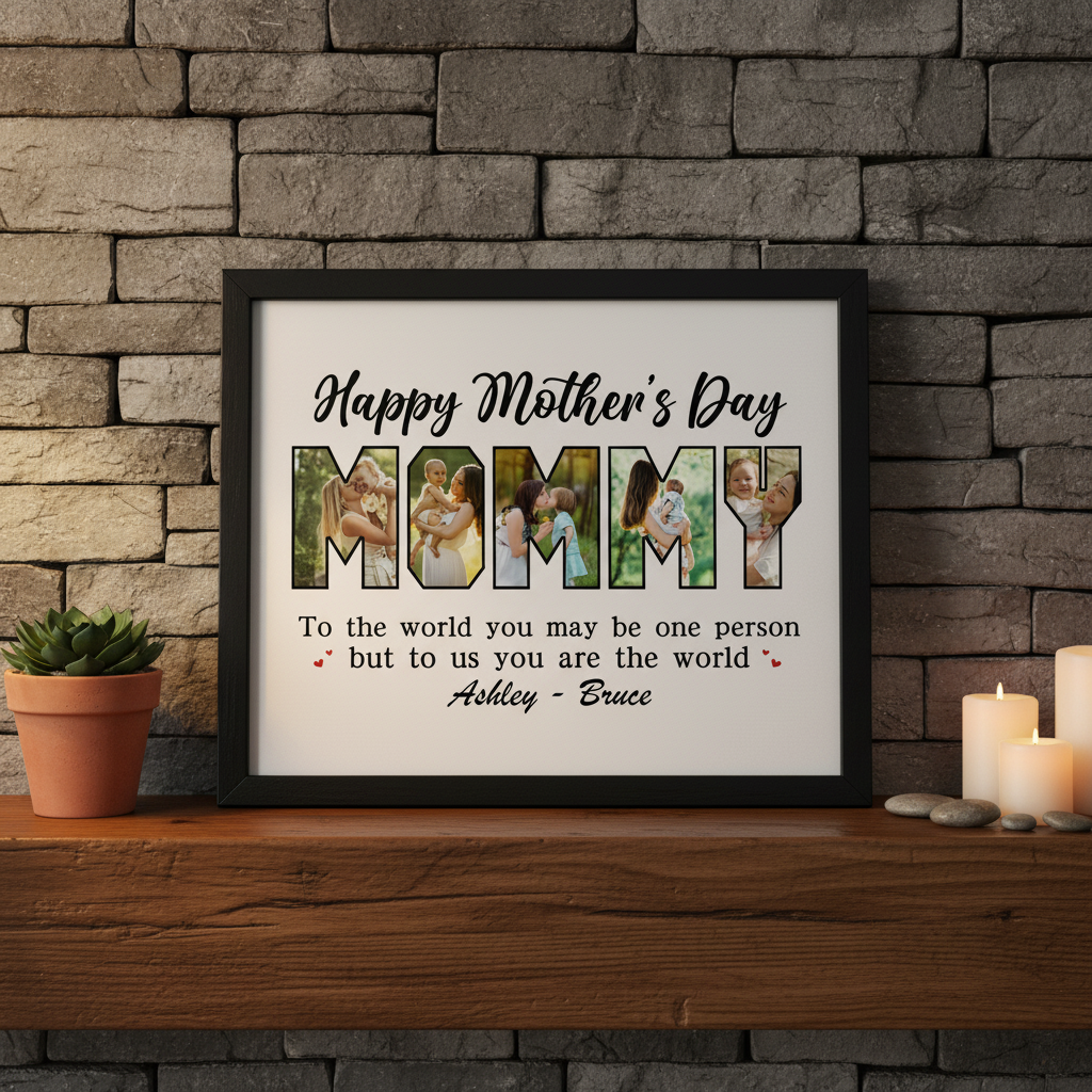 Custom Photo Everything I Am Is Because Of You Picture Frame Mother'S Day Gift Ha75 YTDLV