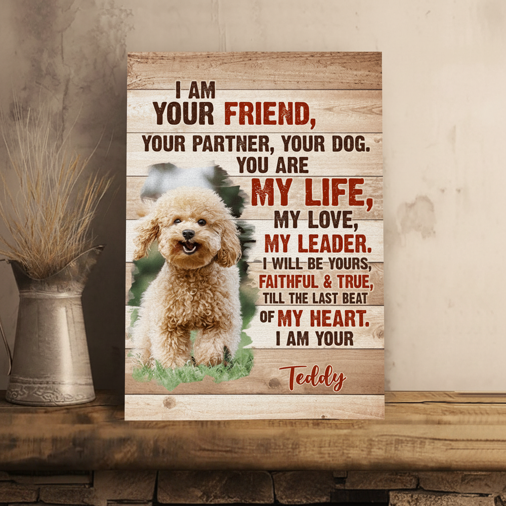 Custom Dog Photo I Am Your Dog Poster Canvas Picture Frame 9AOKM