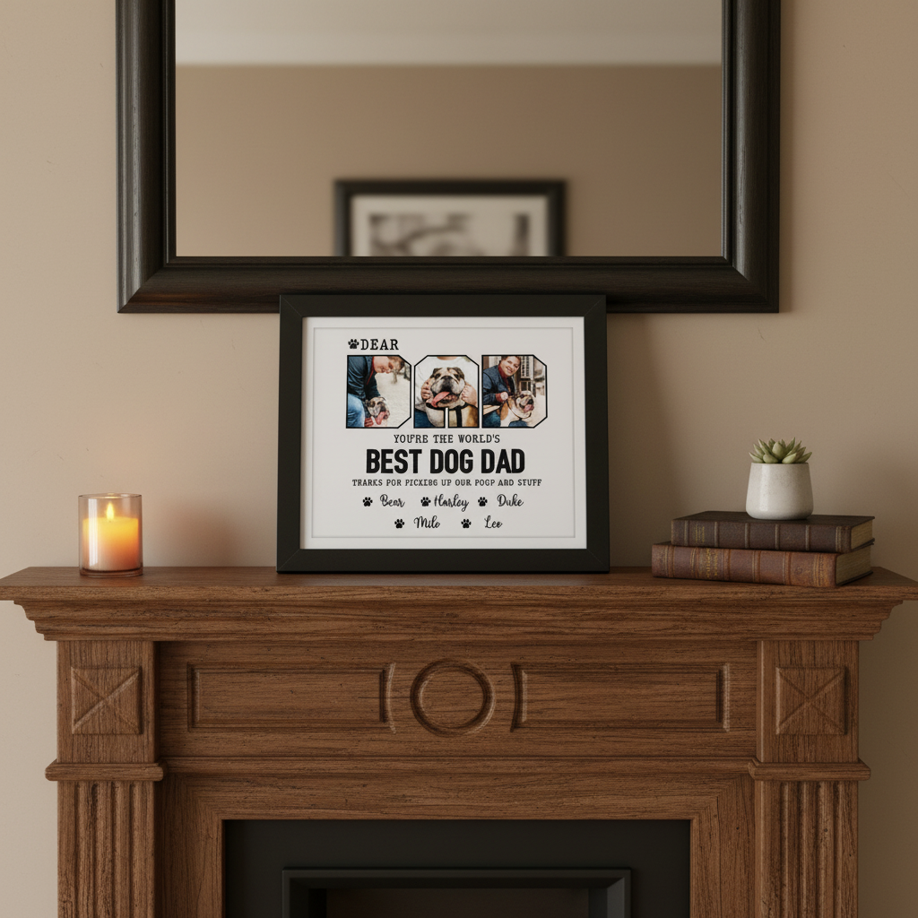 Custom Photo Happy Father'S Day Best Dog Dad Picture Frame 9W7E6