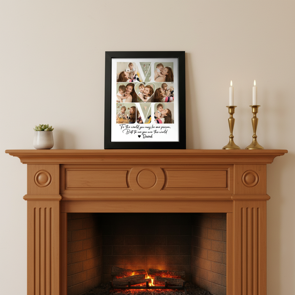 Custom Photo Mom - To Me You Are The World Picture Frame Ha75 WK7WS