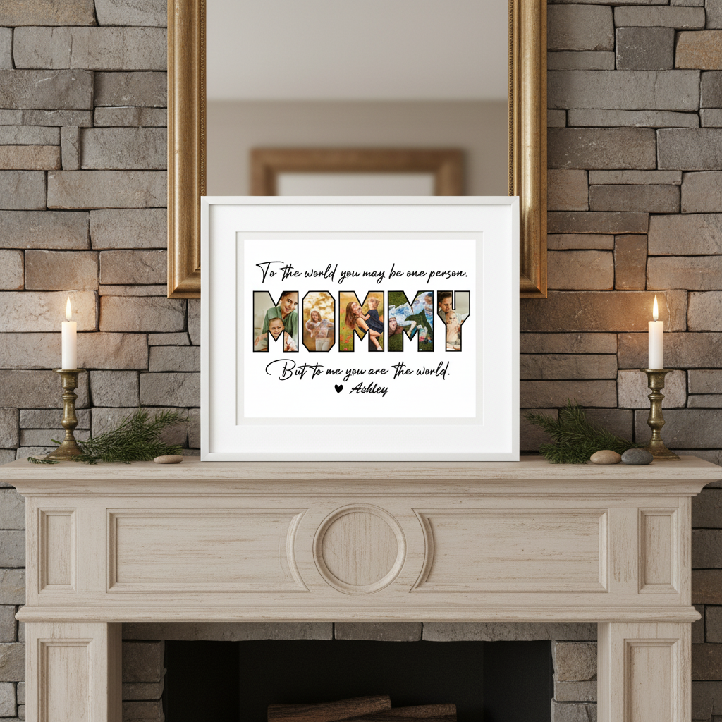 Custom Photo Happy Mother'S Day Mom To Us You Are The World Family Picture Frame 8K8VD