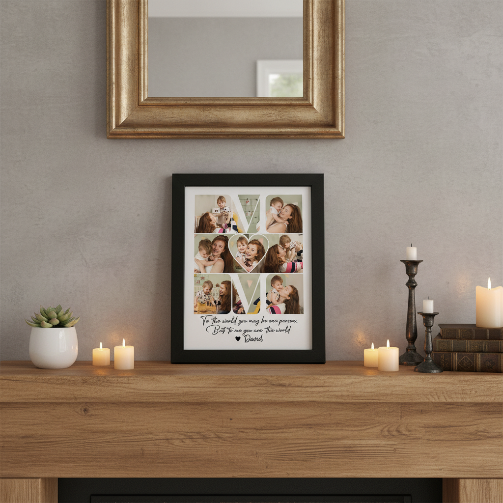Custom Photo Mom - To Me You Are The World Picture Frame Ha75 4QW60