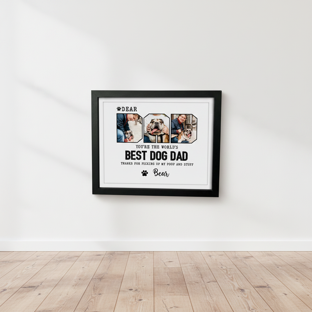 Custom Photo Happy Father'S Day Best Dog Dad Picture Frame 9W7E6