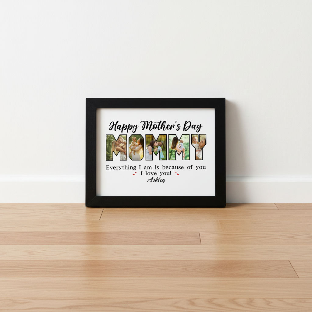 Custom Photo Everything I Am Is Because Of You Picture Frame Mother'S Day Gift Ha75 YTDLV