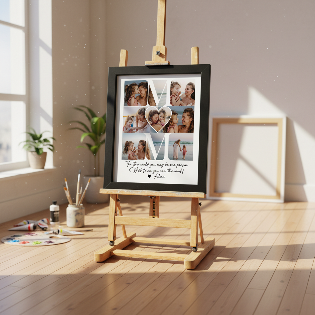 Custom Photo Mom - To Me You Are The World Picture Frame Ha75 4QW60