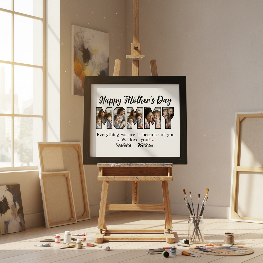 Custom Photo Everything I Am Is Because Of You Picture Frame Mother'S Day Gift Ha75 YTDLV