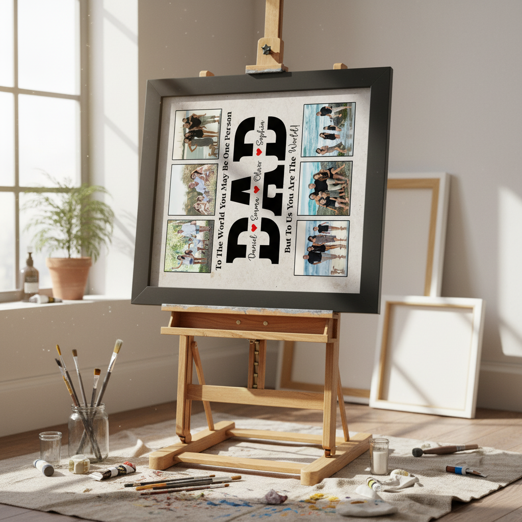 Custom Photo To Me You Are The World Picture Frame Father'S Day Gift Ha75 ZBFM3