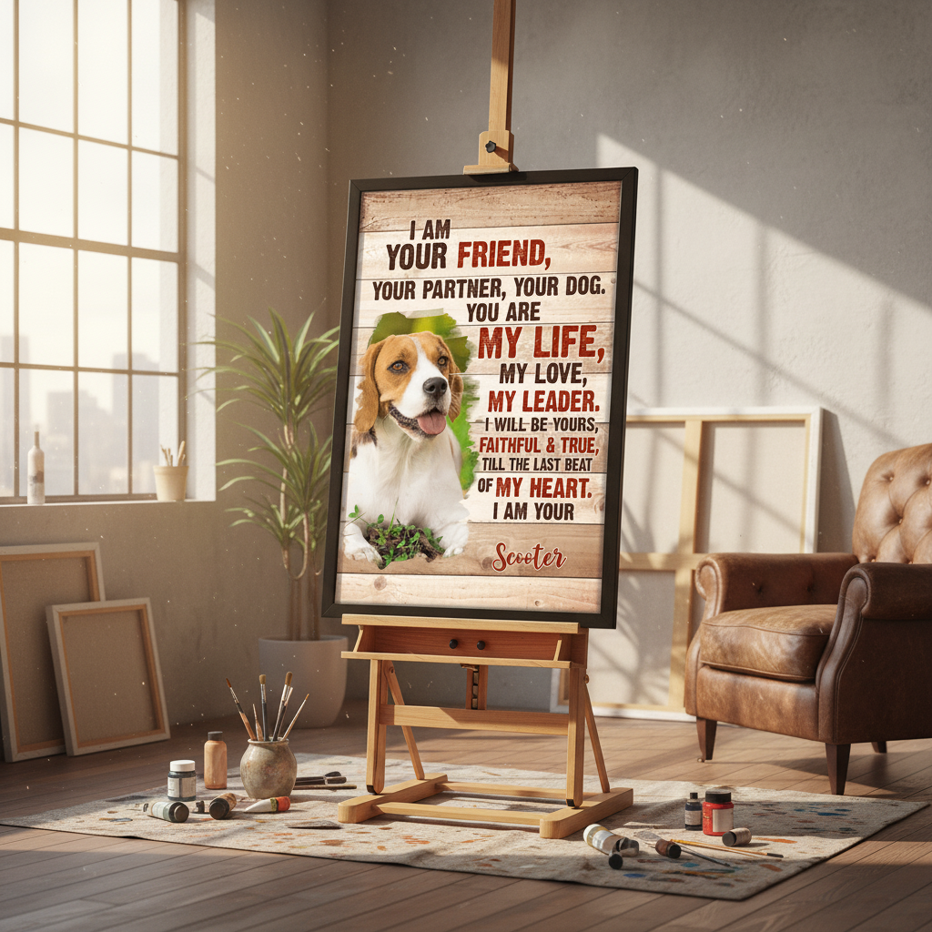 Custom Dog Photo I Am Your Dog Poster Canvas Picture Frame 9AOKM