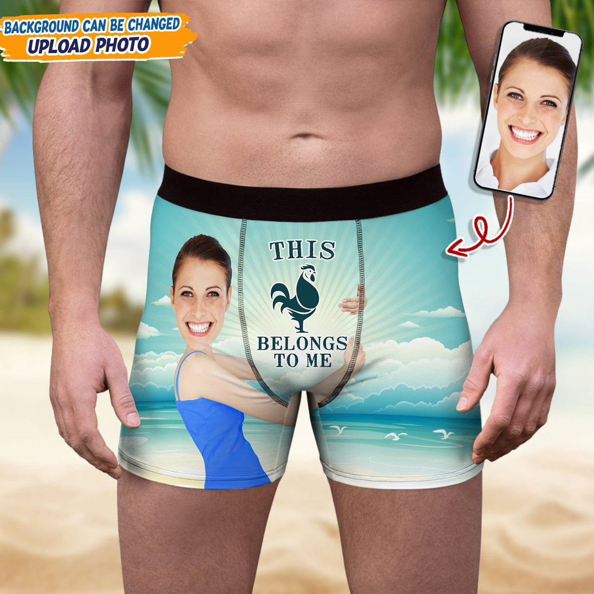 Custom This Belongs Me Underwear - main product view with custom photo design