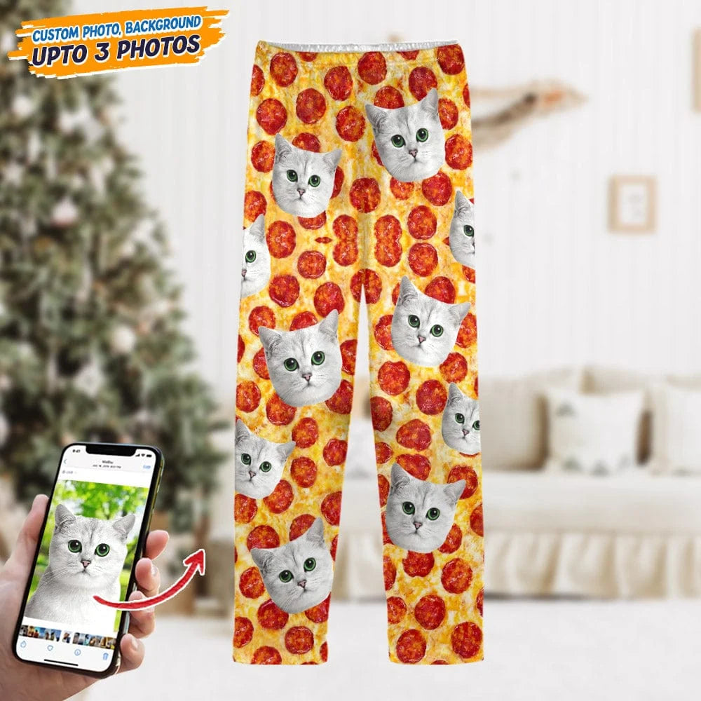 Custom Photo Tie Dye Background Cat Pajamas N304	HCGPJ