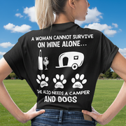 Custom Cannot Survive Wine Alone T-Shirt — Gift for Dog Lovers XCE3Z