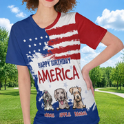Custom Happy Birthday America Dog T-Shirt — Gift for Dog Lovers 3FT9B
