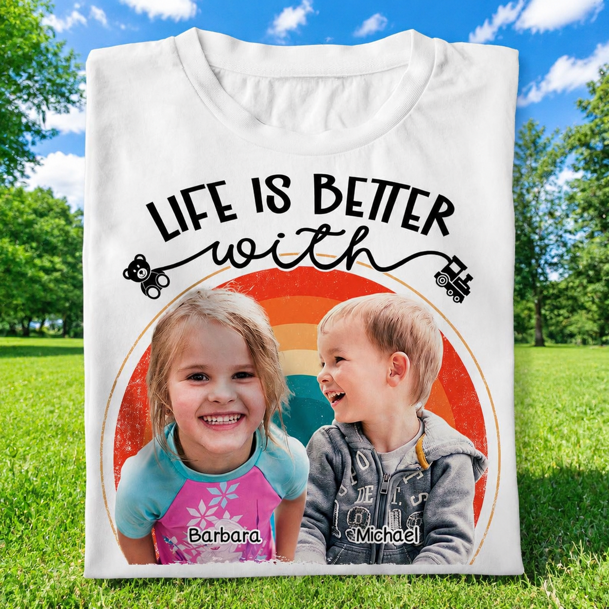 Custom Life Is Better Grandkids T-Shirt — Family Gift 5NSFQ