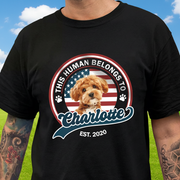 Custom Vth This Human Belongs T-Shirt — Gift for Cat Lovers YVWX6