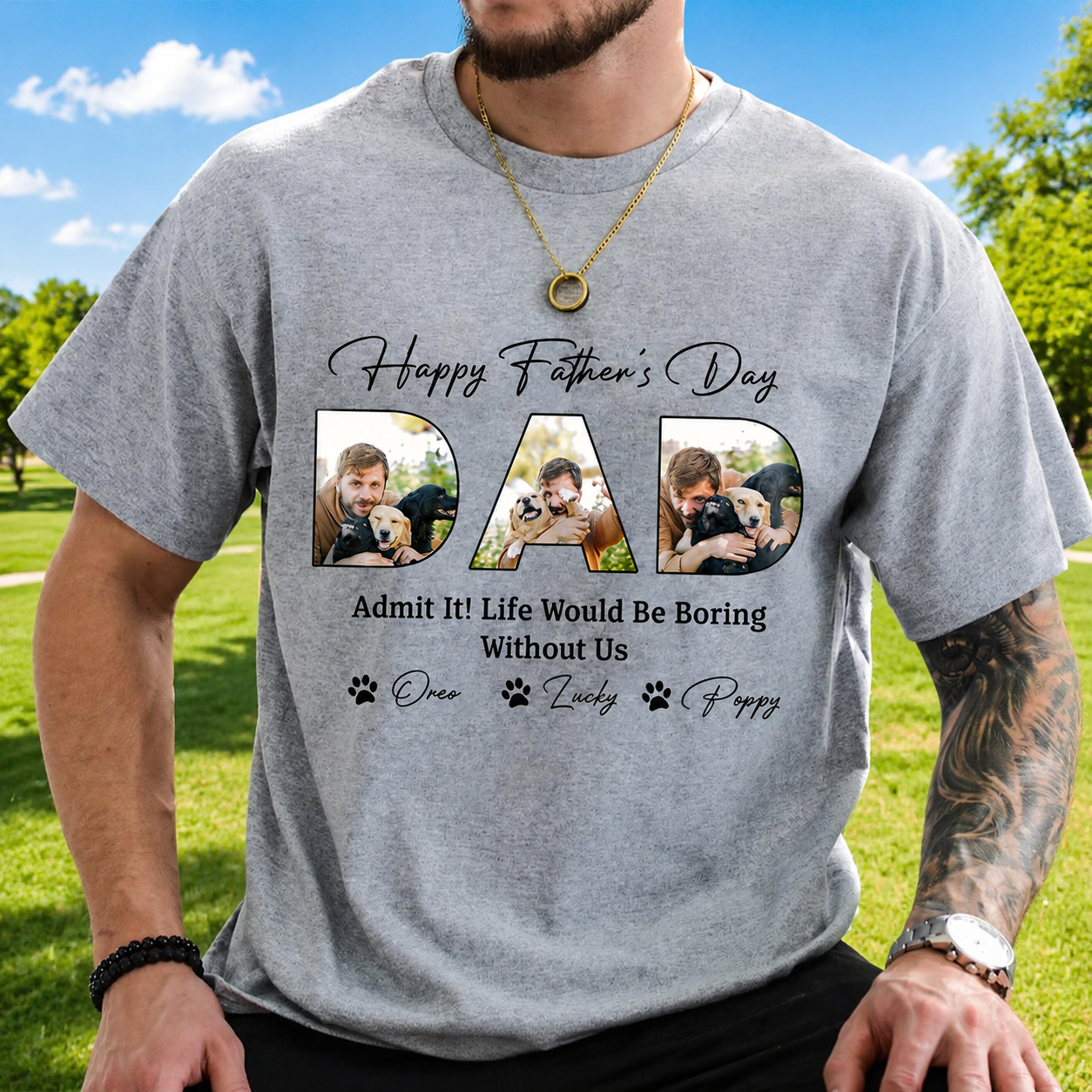 Custom Happy Fathers Day Life T-Shirt — Gift for Dad PB8XA