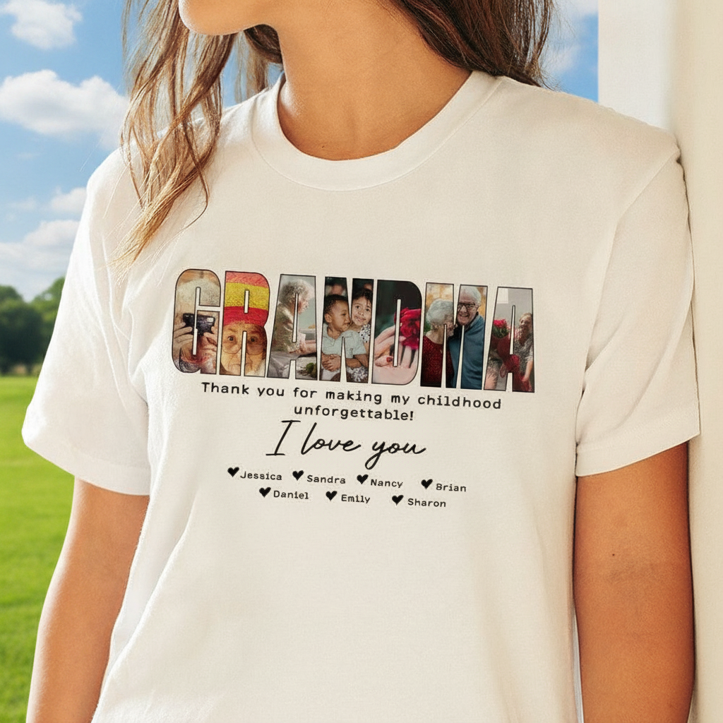 Custom Grandma From Grandkids Bright T-Shirt — Gift for Mom XEUNT