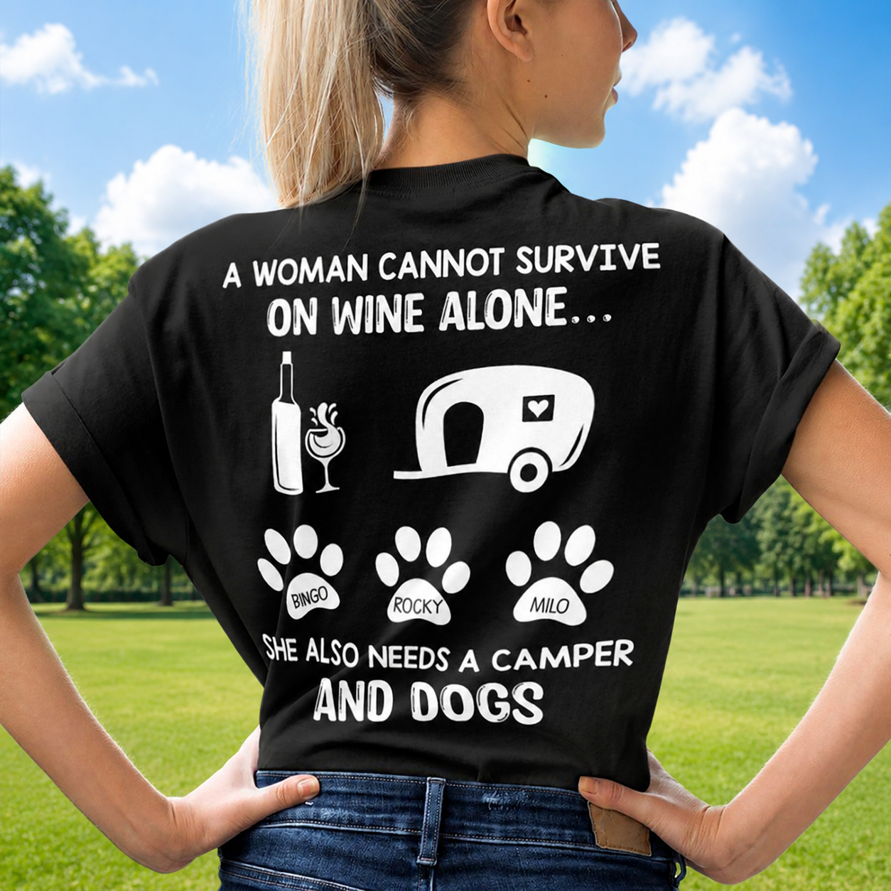 Custom Cannot Survive Wine Alone T-Shirt — Gift for Dog Lovers 8Q9JG