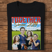 Custom Doll Couple Sitting Him T-Shirt — Couple Gift 2DFMC