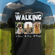Custom Walking Dad Dog Dark T-Shirt — Gift for Dad 3UBQ6