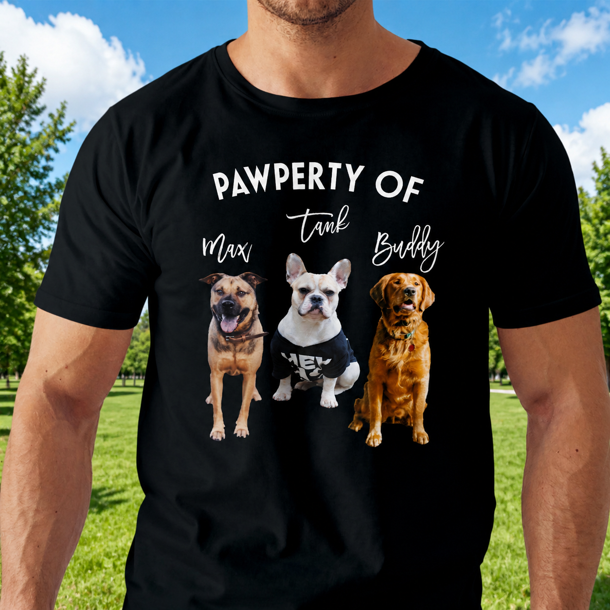 Custom Pawperty My Dogs Pet T-Shirt — Gift for Dog Lovers BMBU8