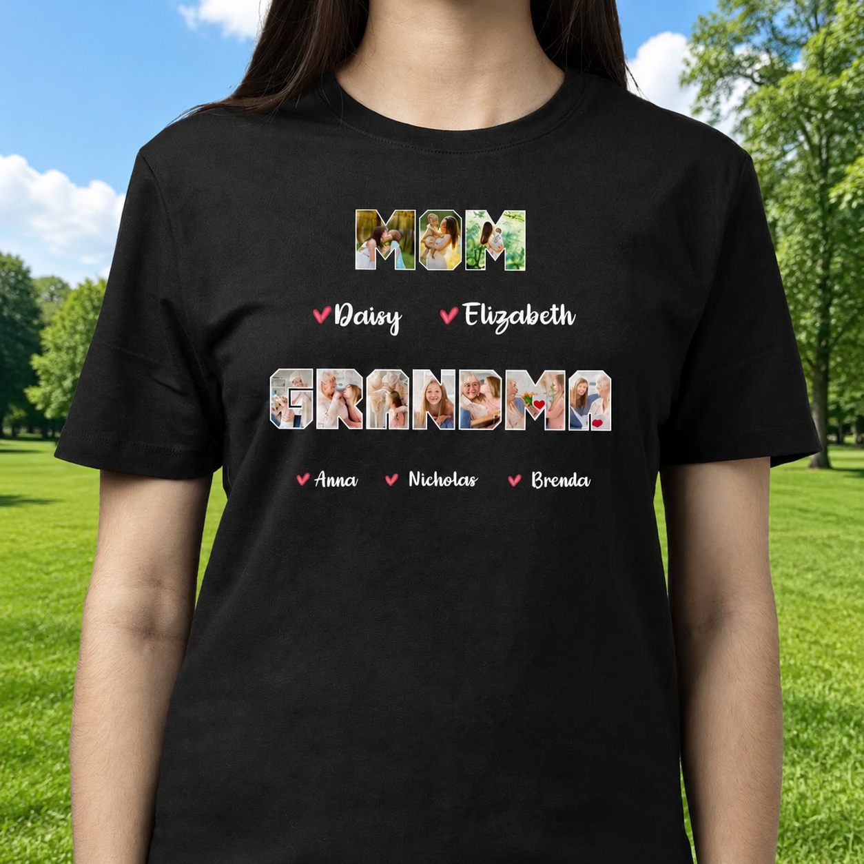 Custom Mom Grandma Dark T-Shirt — Gift for Mom NNNQ2
