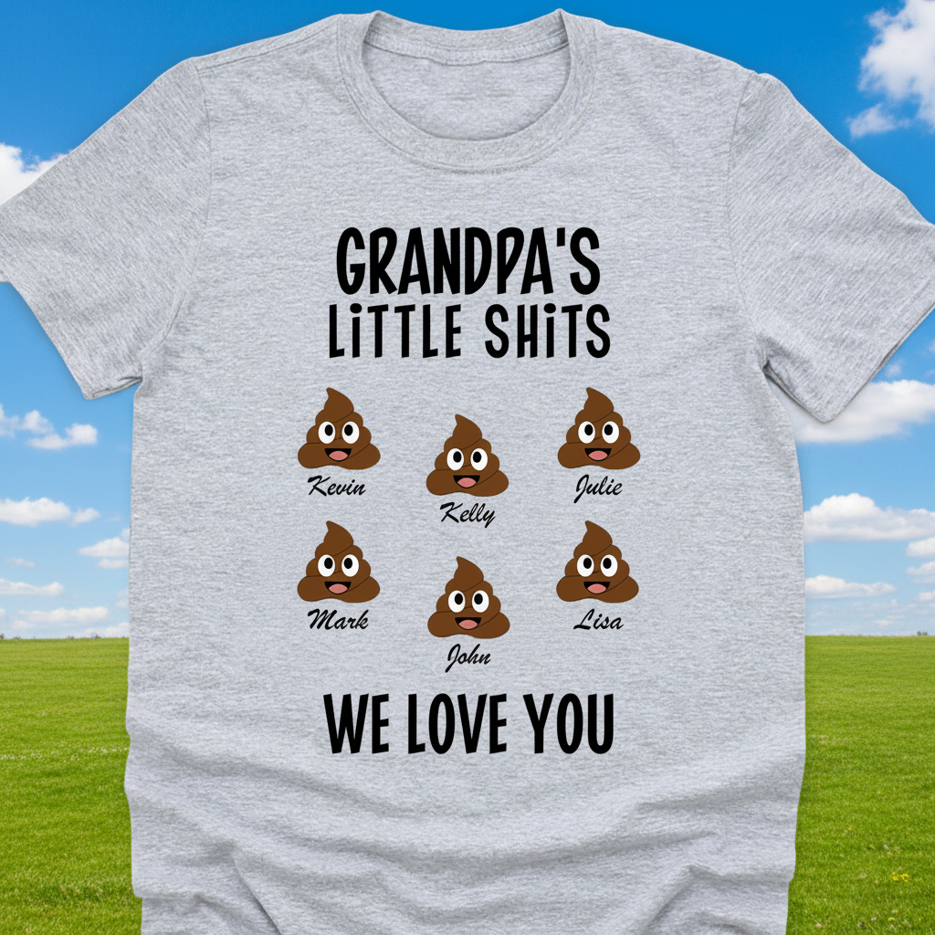 Custom Grandpas Little Shits Family T-Shirt — Gift for Dad E2MX4