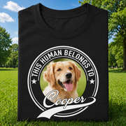 Custom Human Belongs Dog Cat T-Shirt — Gift for Cat Lovers XFZ37