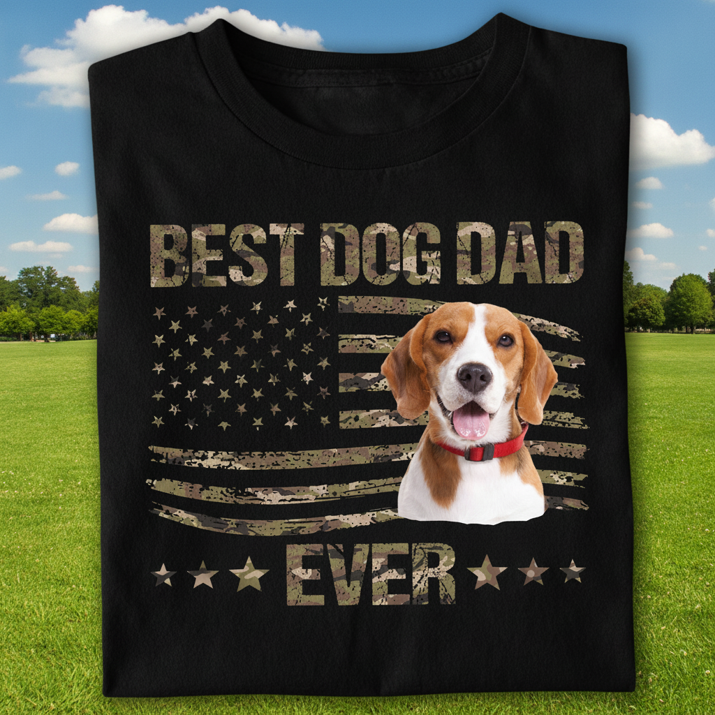Custom Dog Best Dad Ever T-Shirt — Gift for Dad B6JPY