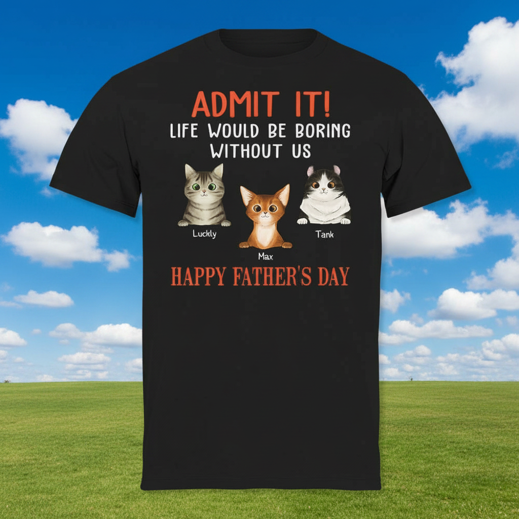 Custom Happy Fathers Day Admit T-Shirt — Gift for Dad 42SNP