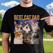 Custom Cat Portrait Retro T-Shirt — Gift for Cat Lovers W9T5W