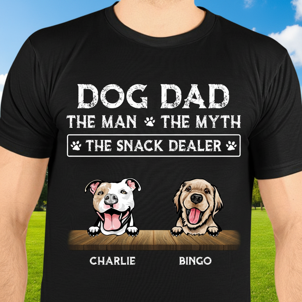 Custom Dog Dad Myth Snack T-Shirt — Gift for Dad HNZGV