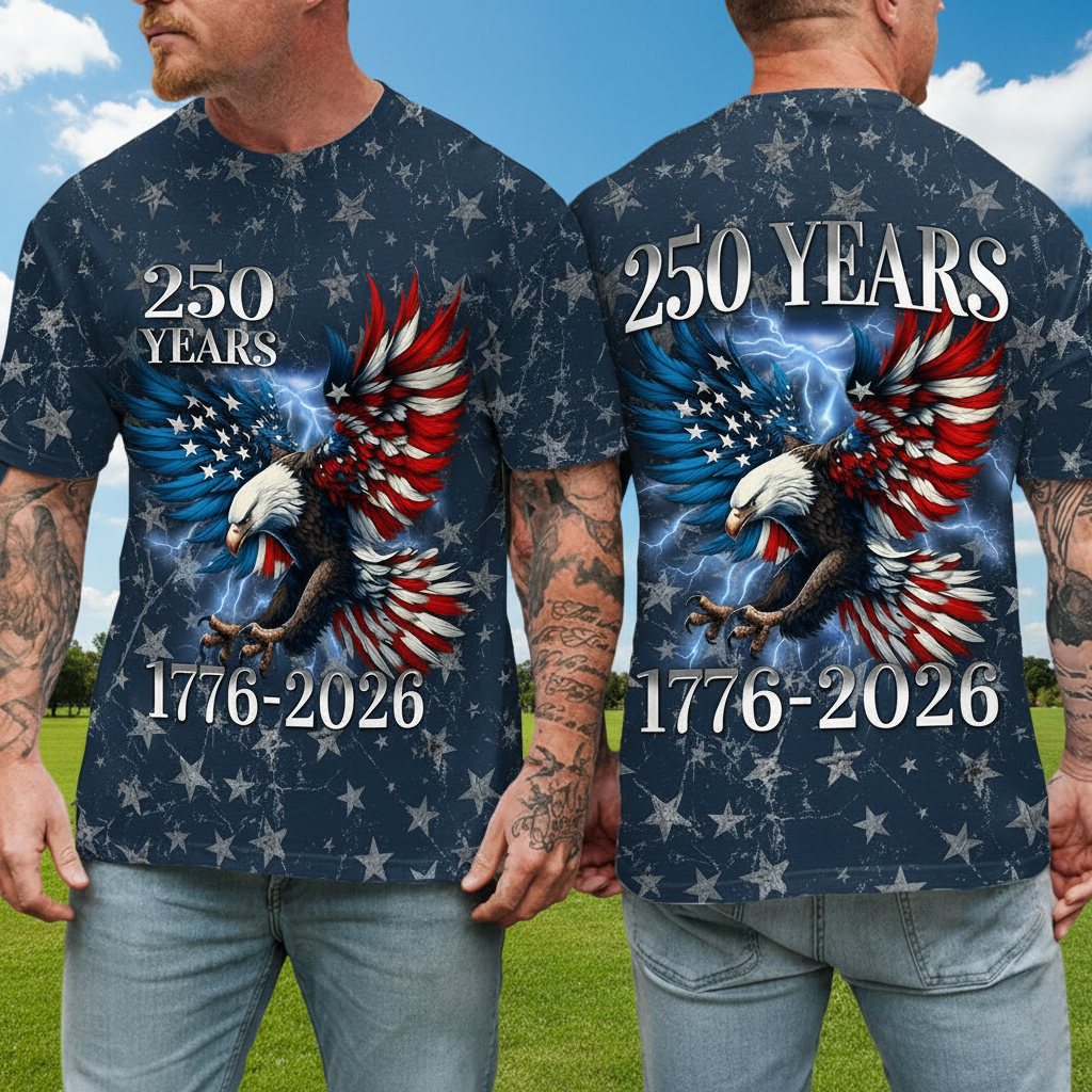 Custom 250th Anniversary Eagle Patriotic T-Shirt — Patriotic Gift ZFS5J