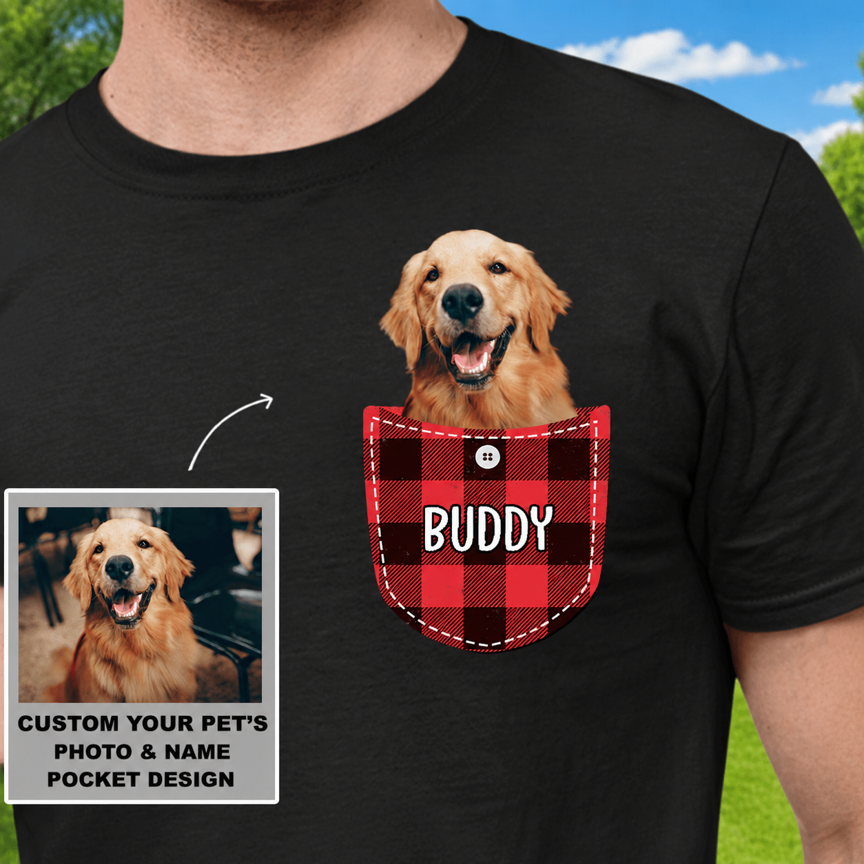 Custom Na96 Petpocket Photocustom T-Shirt — Gift for Pet Lovers R4M6K