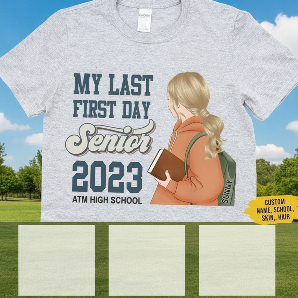 Custom Ltt98 Backtoschool Mylastfirstsenioryear T-Shirt — Custom Gift YRHGF