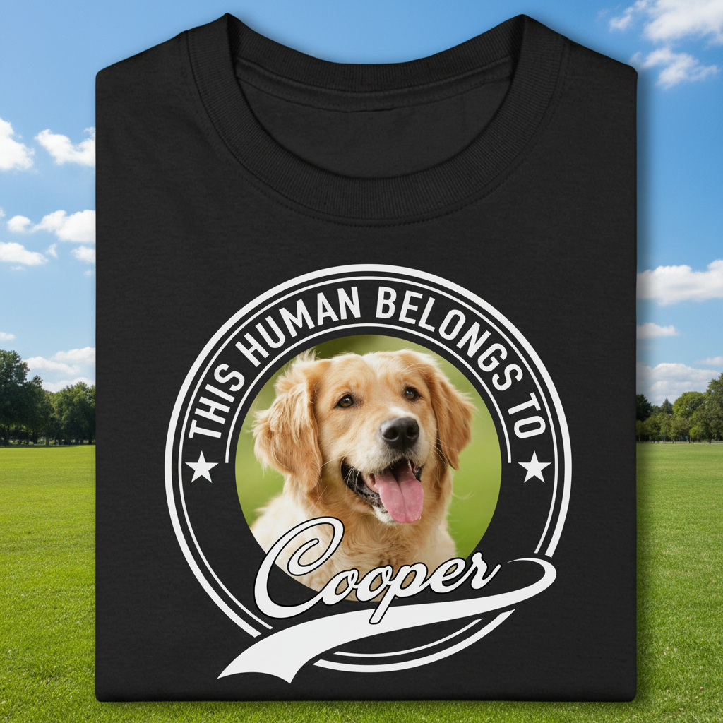 Custom Human Belongs Dog Cat T-Shirt — Gift for Cat Lovers ND26A